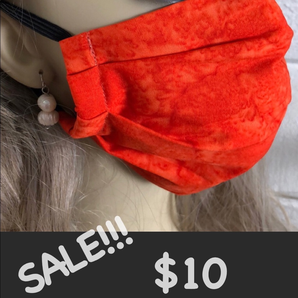 Homemade:(USA)”Blazing Orange” cloth face mask